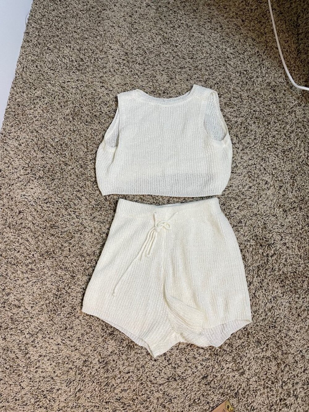 Share Softwear by Reverse Women's White Cardigan Cami Shorts Set 3PC Size XS/S